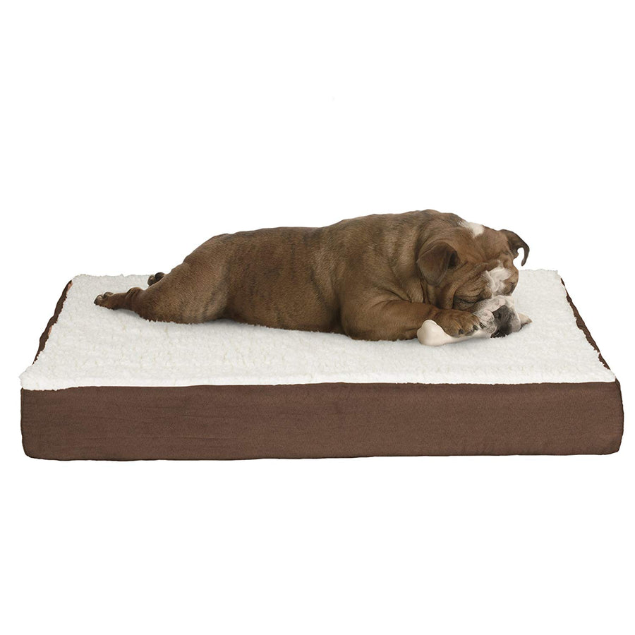 Orthopedic Sherpa Top Pet Bed with Memory Foam and Removable Cover Collection