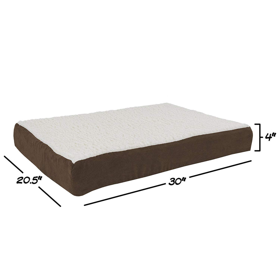 Orthopedic Sherpa Top Pet Bed with Memory Foam and Removable Cover Collection
